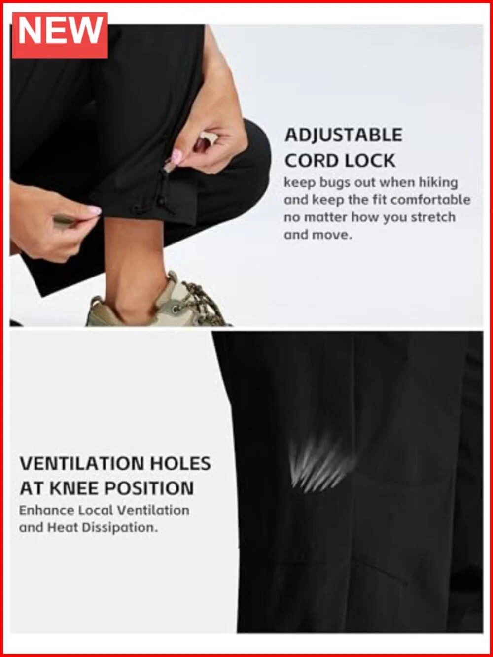 Women's Hiking Cargo Pants Lightweight Quick Dry Water Resistant with Zipper